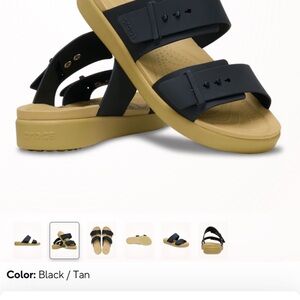 CROCS Brooklyn Black and Tan Sandals